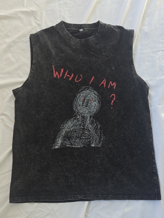 Other - Men's Black Muscle Shirt With Graphic EXISTENTIAL CRISIS Graffiti Style Artwork